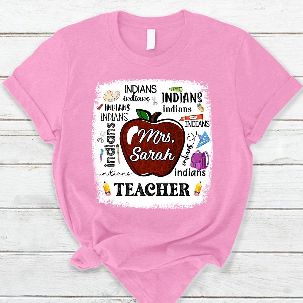 Personalized School Mascot Apple Custom Name T-Shirt