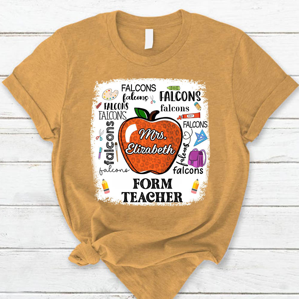 Personalized School Mascot Apple Custom Name T-Shirt