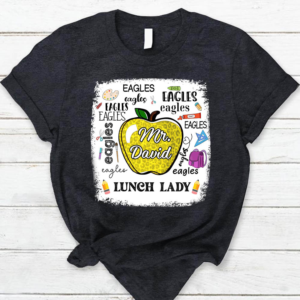 Personalized School Mascot Apple Custom Name T-Shirt