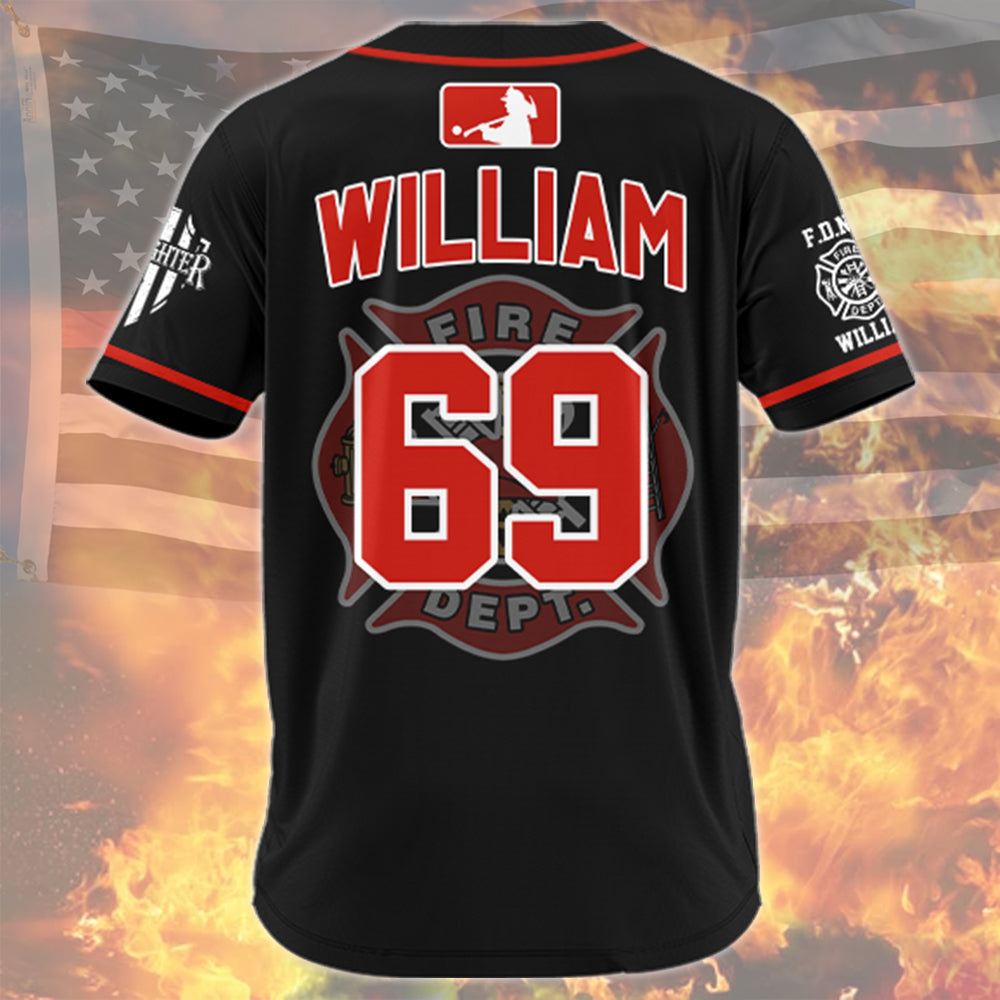 Firefighter Baseball Jersey Fireman Custom Fire Dept Gift For Firefighters T1807 Nh00