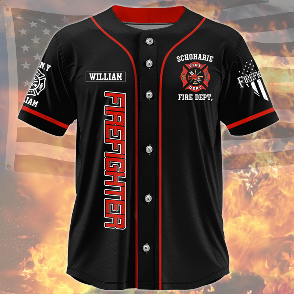 Firefighter Baseball Jersey Fireman Custom Fire Dept Gift For Firefighters T1807 Nh00