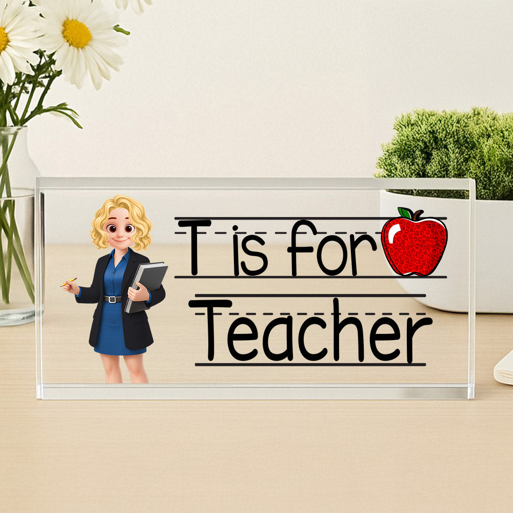 Teacher Personalized Acrylic Desk Name Plate Custom Your Title Gift For Teacher Tu24
