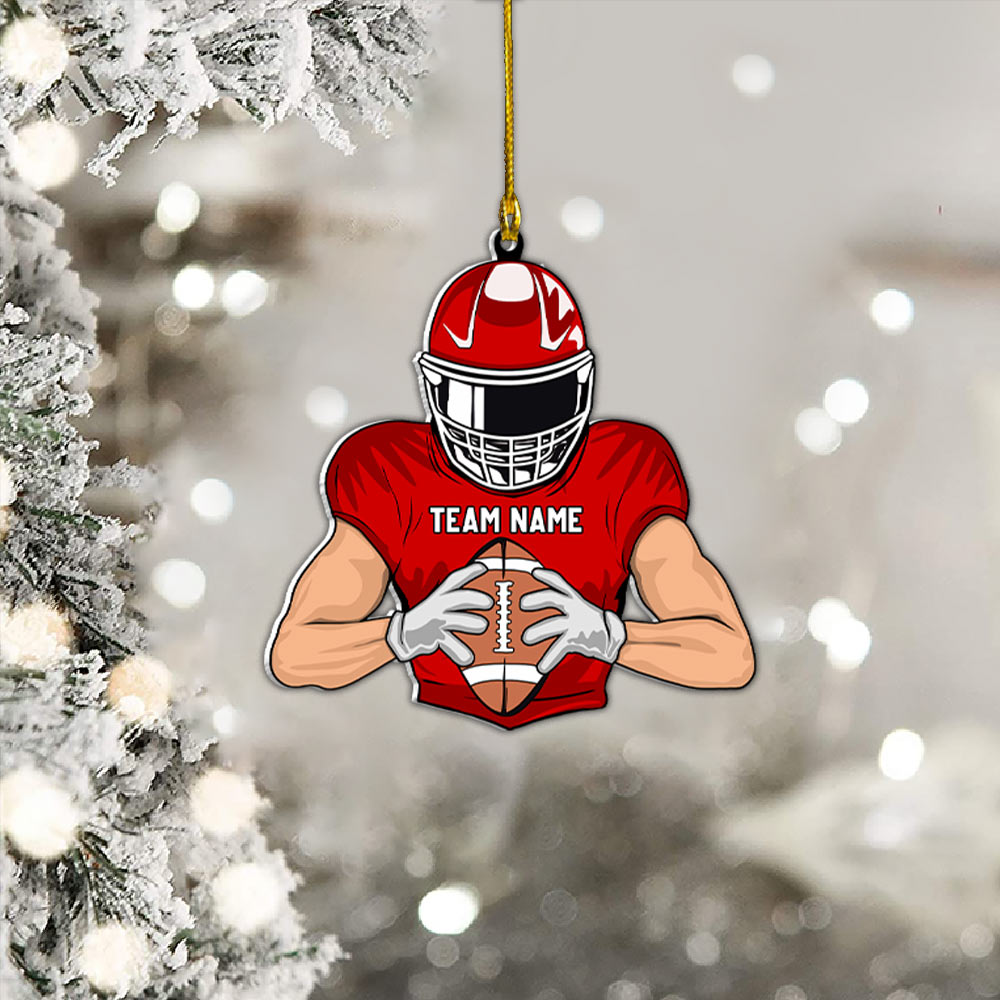 Custom Name And Number Ornament Gift For Football Player Football Lovers K1702