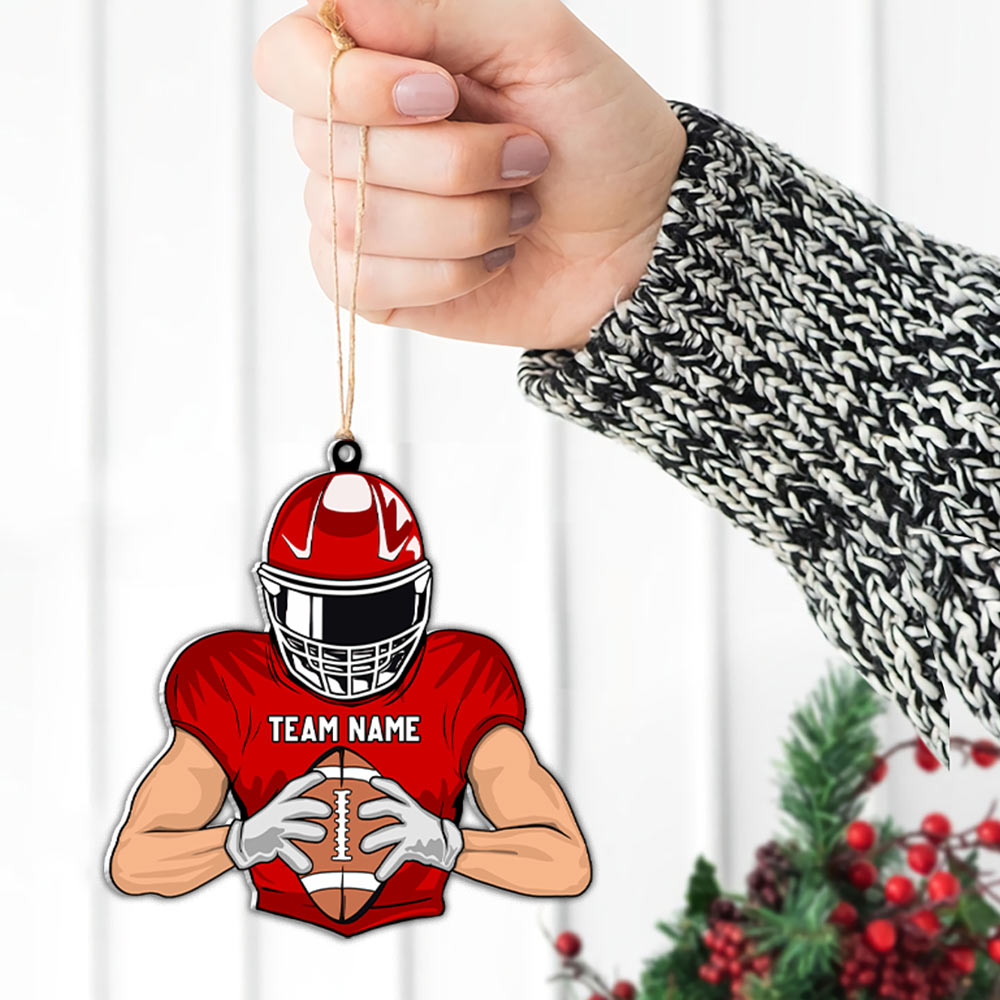 Custom Name And Number Ornament Gift For Football Player Football Lovers K1702