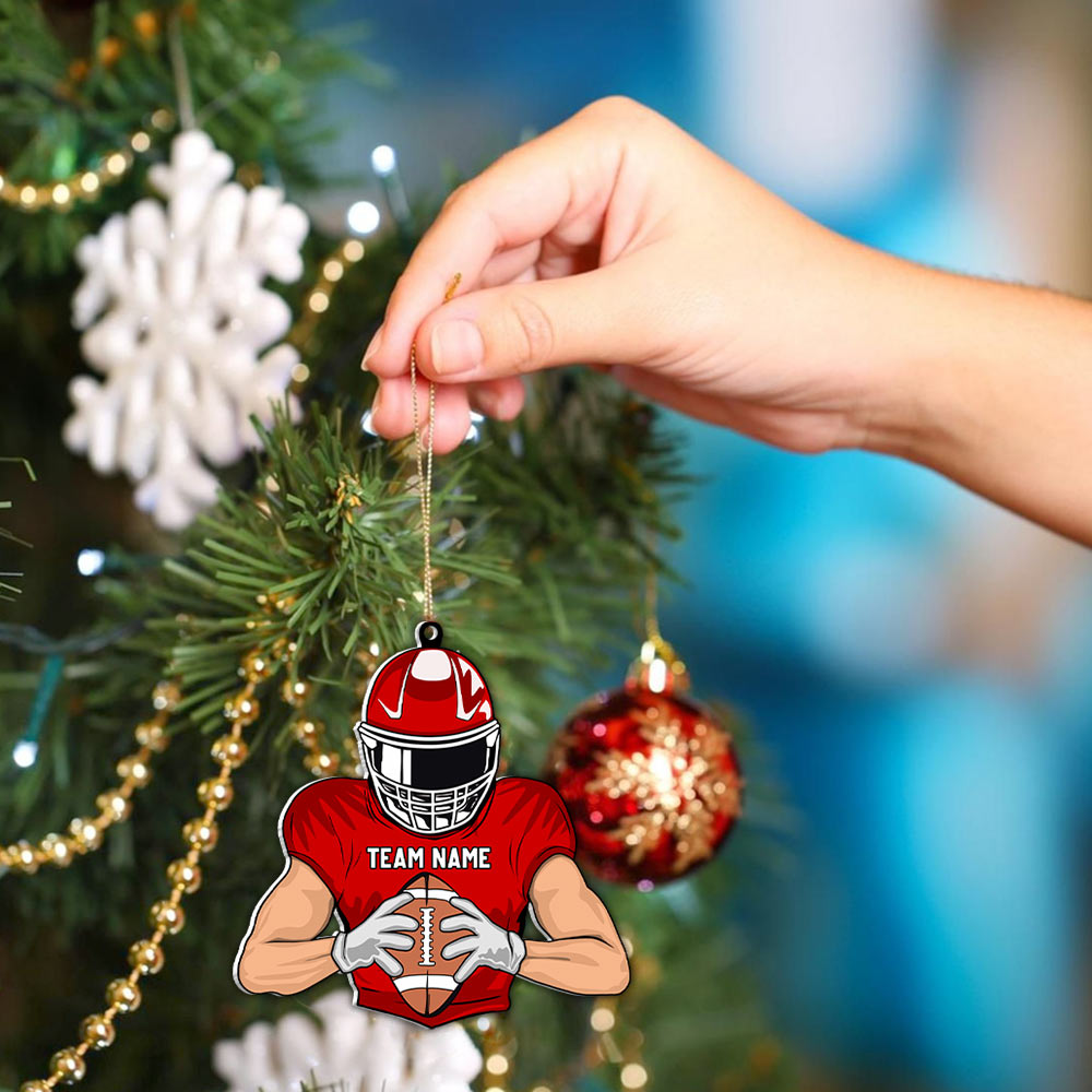 Custom Name And Number Ornament Gift For Football Player Football Lovers K1702