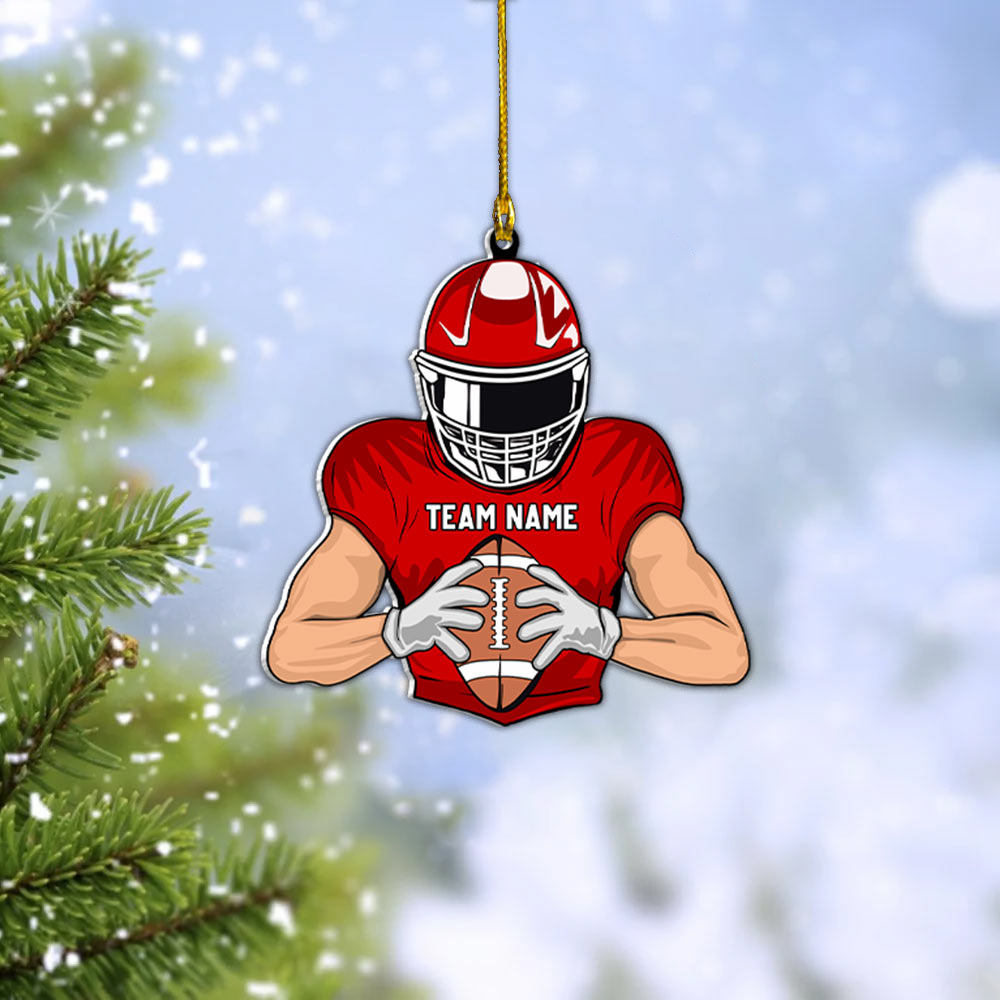 Custom Name And Number Ornament Gift For Football Player Football Lovers K1702