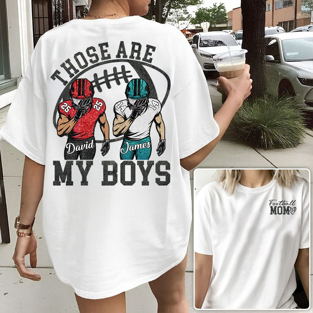 Personalized Football Mom Shirt, Those Are My Boy Sweatshirt, Football Kids Game Day Tee, Retro Cheer Mom Tee Li29