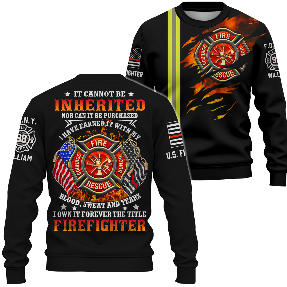 Personalized All Over Print Firefighter Shirt Gifts For Fireman Retired Fireman K1702 Trhn