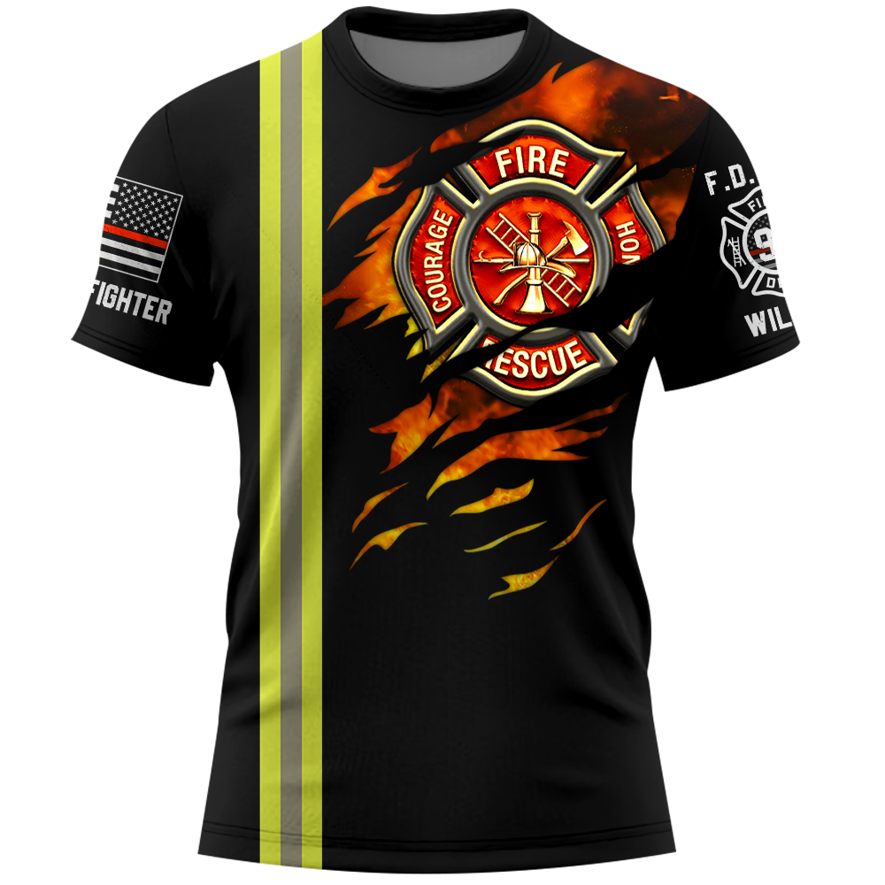 Personalized All Over Print Firefighter Shirt Gifts For Fireman Retired Fireman K1702 Trhn