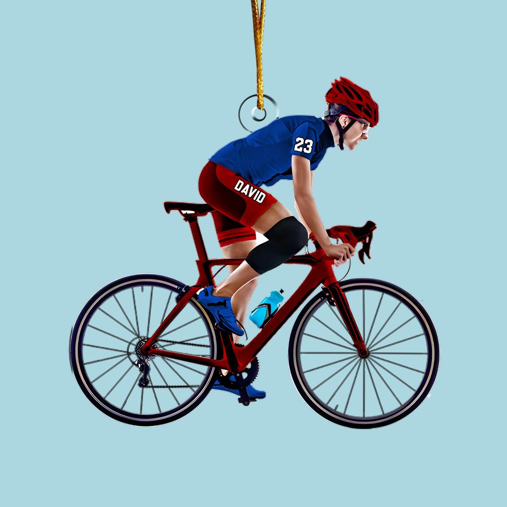 Personalized Cyclist Biker Ornament, Cyclist Gear Ornament, Custom Bicycle Ornament, Cycling Acrylic Ornament, Bicycle Cyclist Ornament Nh00