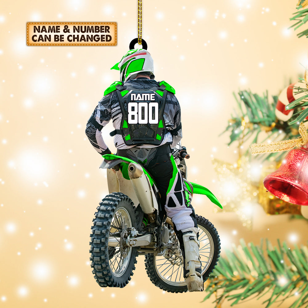 Motocross Biker Custom Ornament Gift For Motocross Racer Personalized Ornament