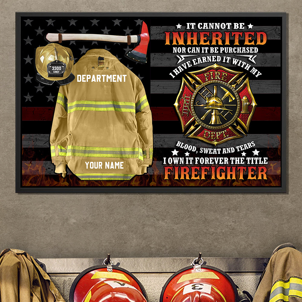 Personalized Canvas And Poster It Cannot Be Inherited Firefighter Armor Clothes And Helmet Frame K1702 Trhn
