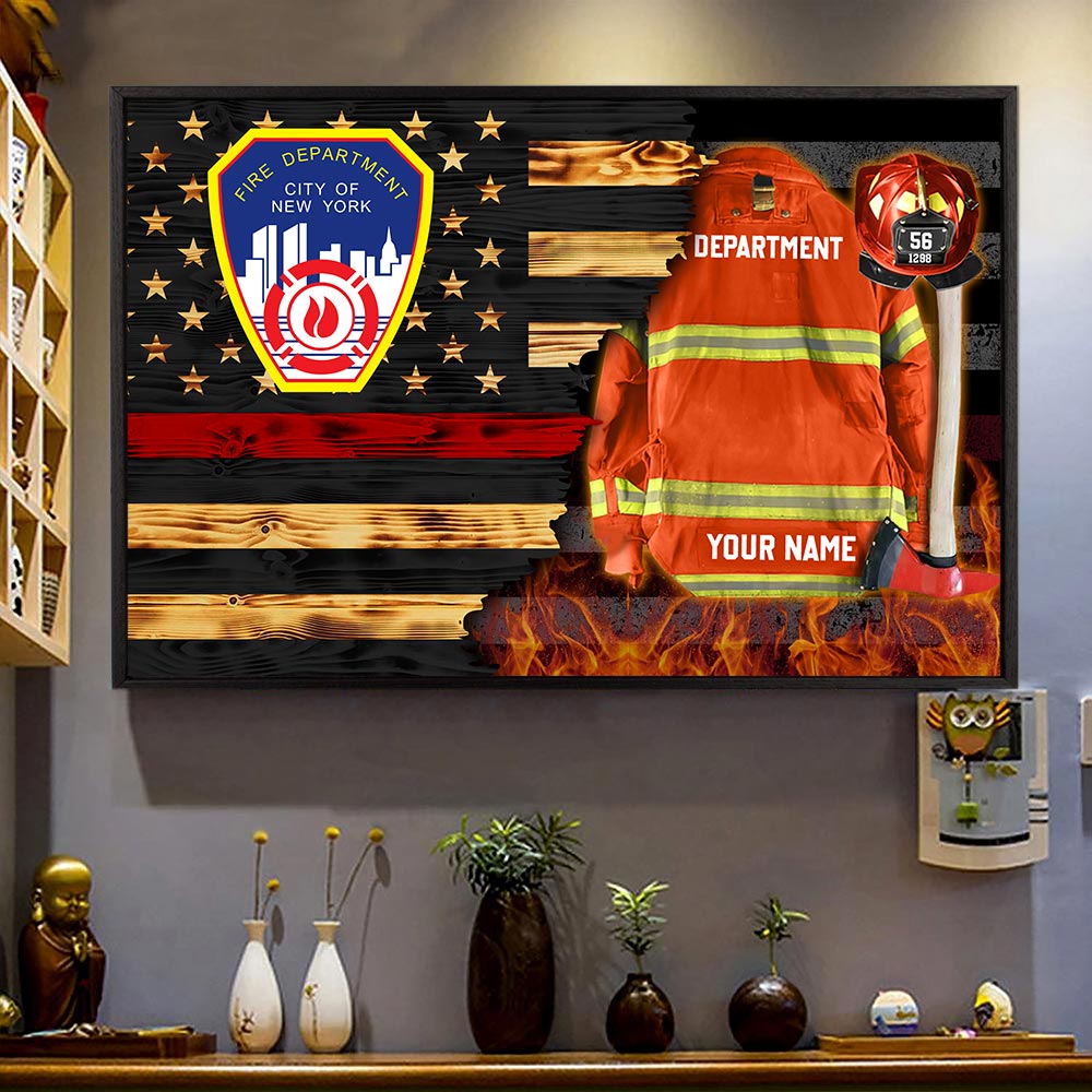 Custom Firefighter Armor Clothes And Helmet Canvas Proud Firefighter Canvas K1702